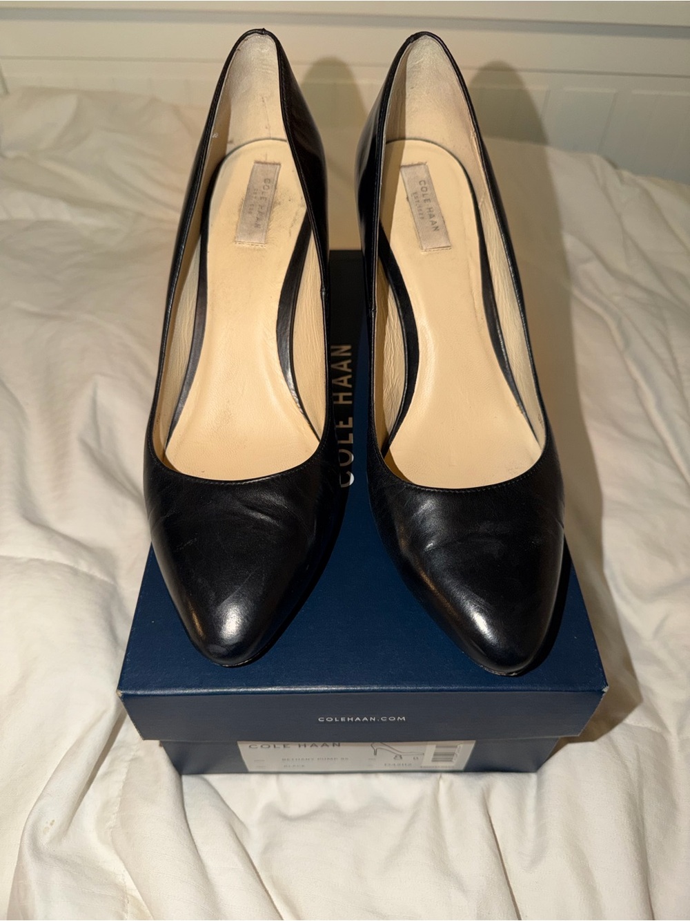 Cole Haan Bethany Pump Black Leather Heels